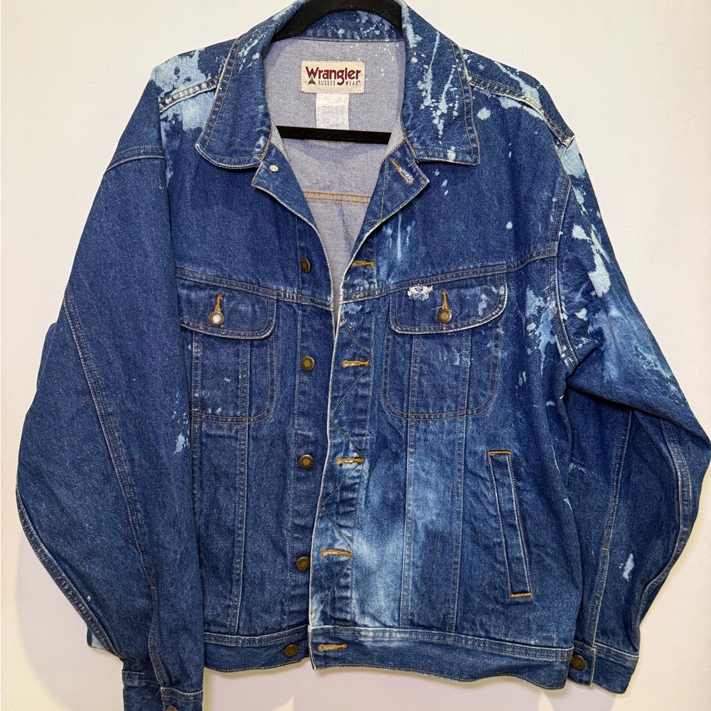 Wrangler Distressed Blue Denim Jacket